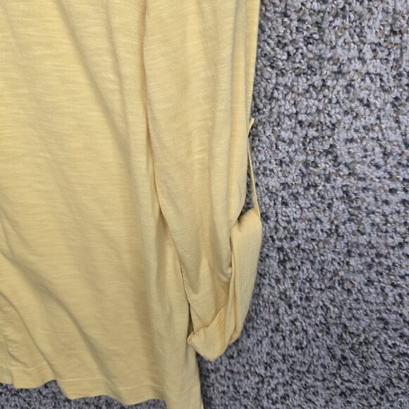 Chicos Zenergy Top Womens 2 US Large Yellow Popover Roll Tab Sleeve Cotton Modal - Picture 2 of 7